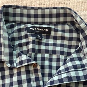Mizzen+Main Navy and Light Blue Plaid Shirt